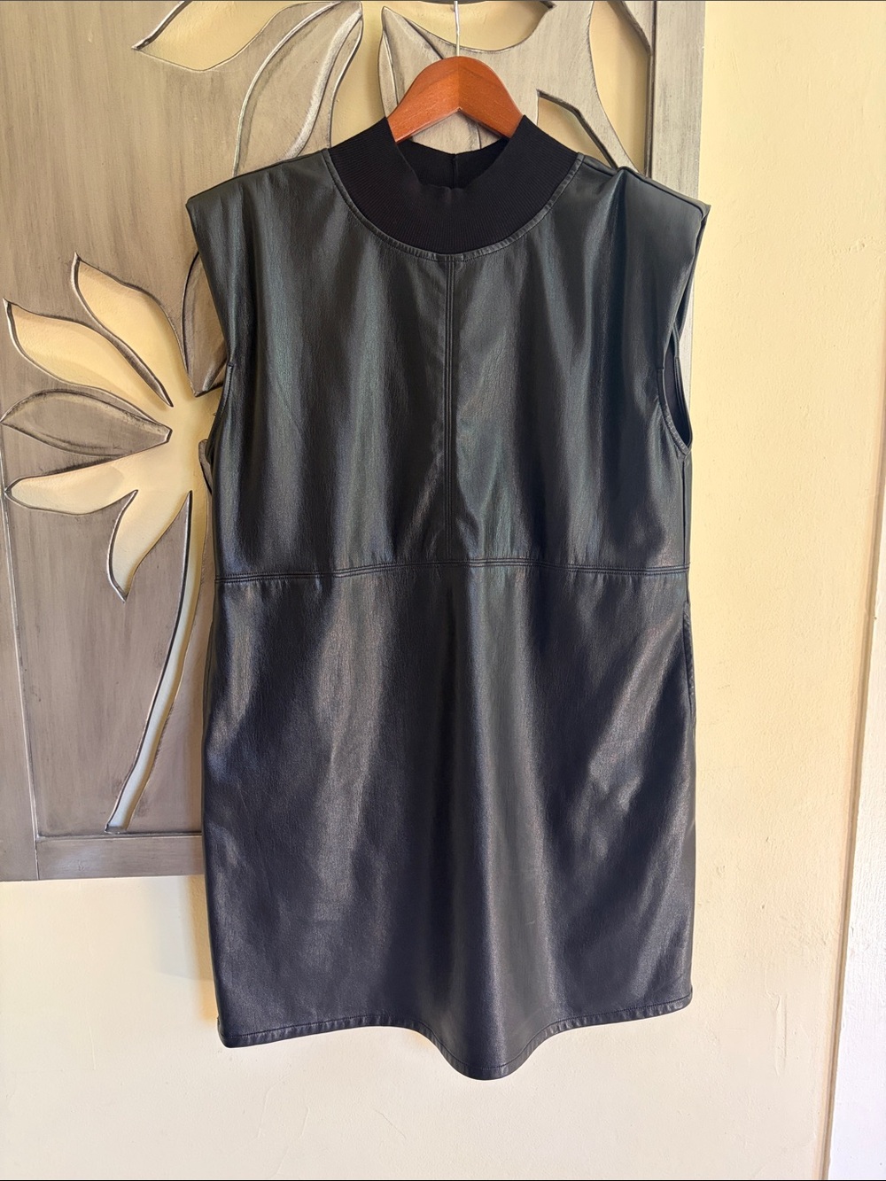 Melissa Nepton Faux Vegan Leather Dress Black Large